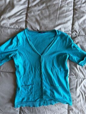Turquoise Short Sleeve Cardigan